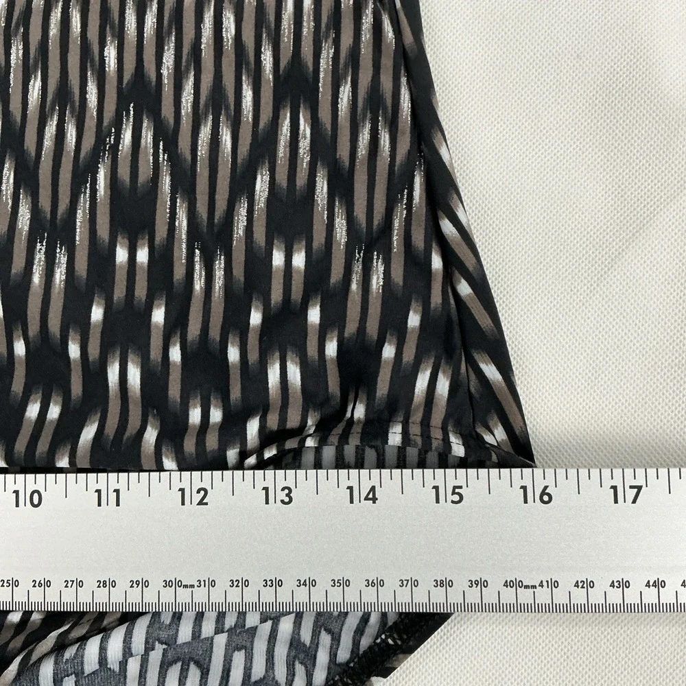 Miraclesuit Swimsuit Size 12 Black Brown Silver Tummy Control Adjustable Straps